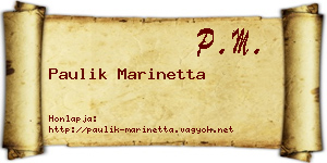 Paulik Marinetta névjegykártya